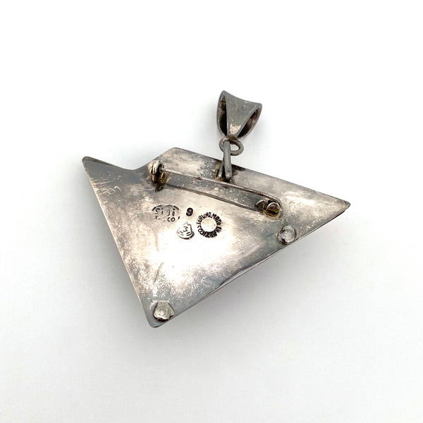 Sigi Pineda heavy silver shadowbox pendant brooch