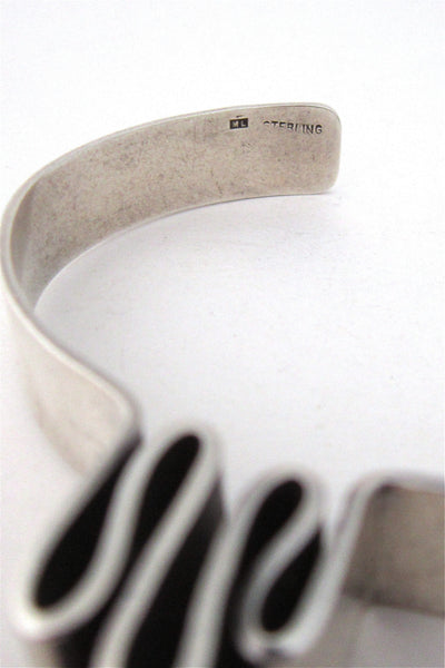 modernist silver 'ribbon' cuff