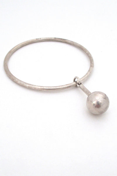 Ernst Dragsted kinetic silver drop bangle bracelet