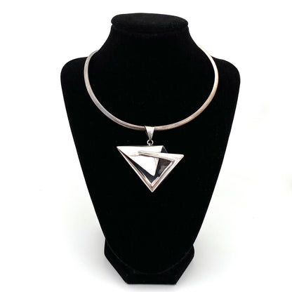 Sigi Pineda heavy silver shadowbox pendant brooch