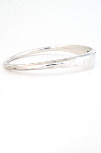 Bent Knudsen Denmark vintage sterling silver Scandinavian modernist heavy bangle bracelet