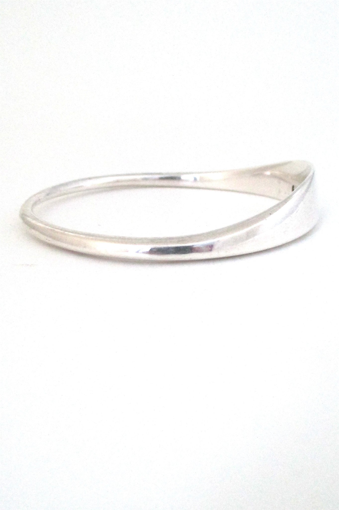 Bent Knudsen Denmark vintage sterling silver Scandinavian modernist heavy bangle bracelet