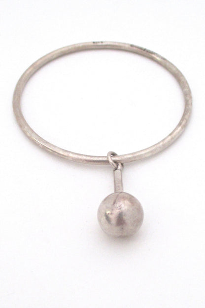 Ernst Dragsted kinetic silver drop bangle bracelet