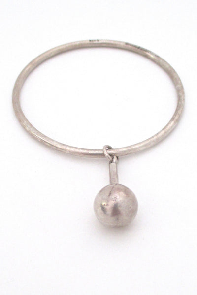 Ernst Dragsted kinetic silver drop bangle bracelet