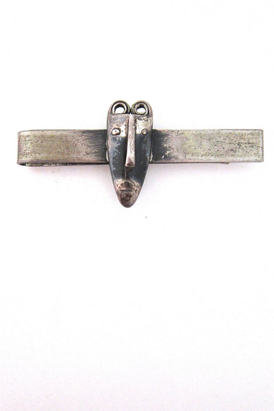 Rebajes sterling 'Brazilian mask' tie bar