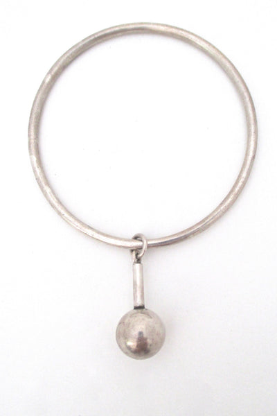 detail Ernst Dragsted Denmark vintage Scandinavian modern silver Nordic design bangle bracelet 