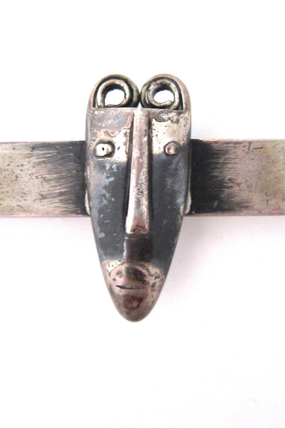 Rebajes sterling 'Brazilian mask' tie bar