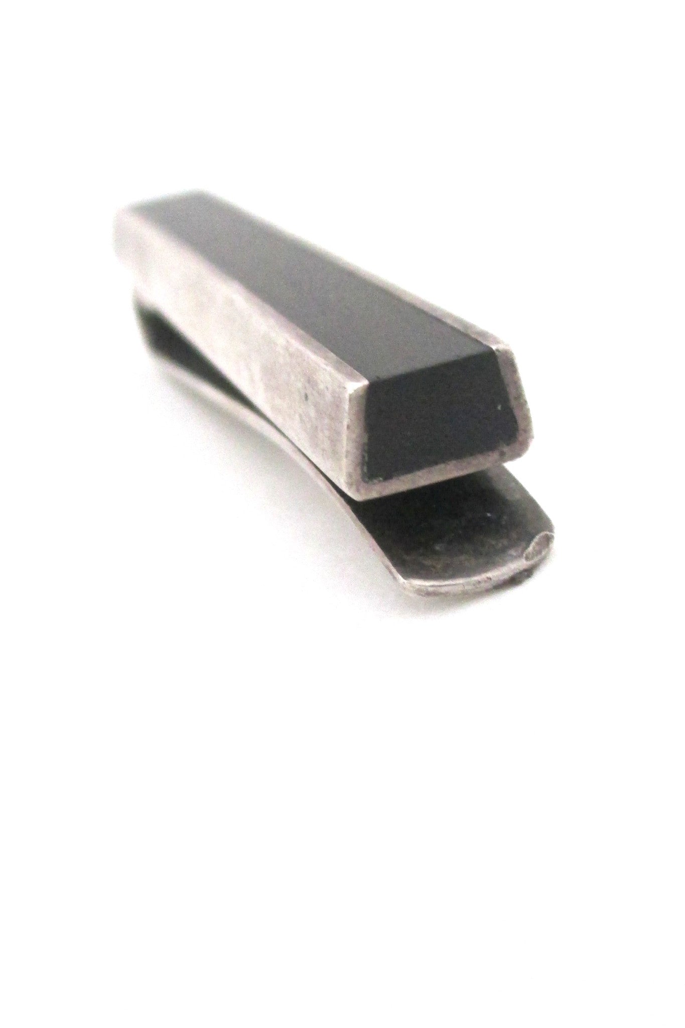 etail Allan Adler USA mid century modern vintage silver and ebony mens tie bar