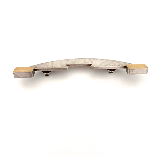 profile Mary Hughes USA vintage silver 22k gold large Bridge Pin brooch Postmodern jewelry design 1980s