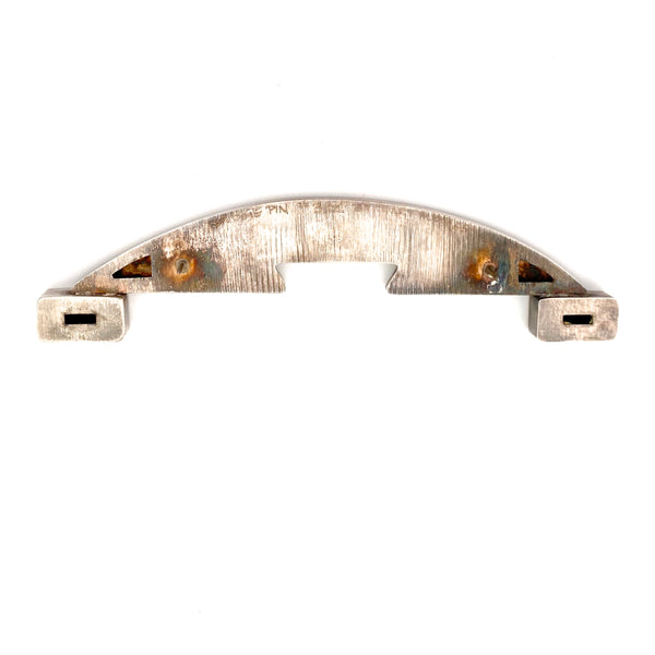 extra large silver & 22k gold postmodern "Bridge Pin" ~ Mary Hughes