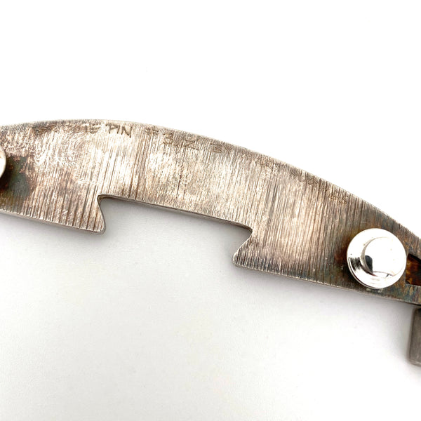 extra large silver & 22k gold postmodern "Bridge Pin" ~ Mary Hughes