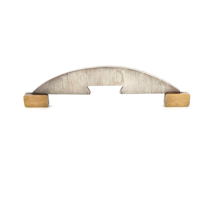 extra large (5 1/2"!) silver & 22k gold postmodern "Bridge Pin" ~ Mary Hughes