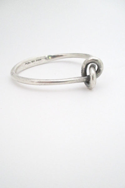 profile Hans Hansen Denmark vintage heavy silver Scandinavian Modern knot bangle bracelet