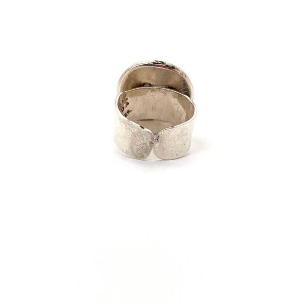 Rafael Canada sterling silver ring ~ clear cabochon