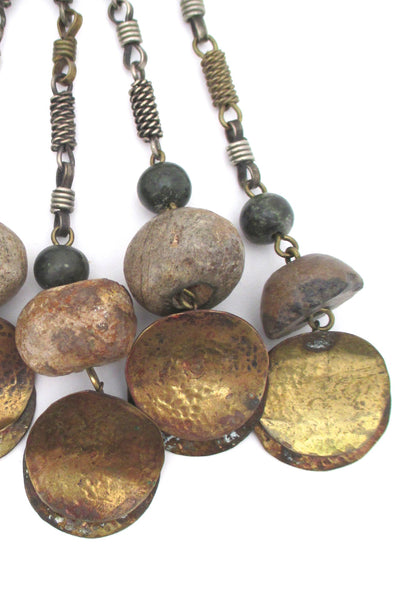 Dona Mexico massive mixed metals & stone kinetic collier