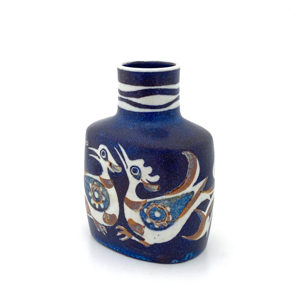 detail Royal Copenhagen Denmark vintage faience ceramic Baca bird vase Nils Thorsson