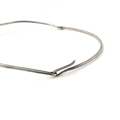 vintage heavy silver hand wrought curvy choker necklace ~ Poland