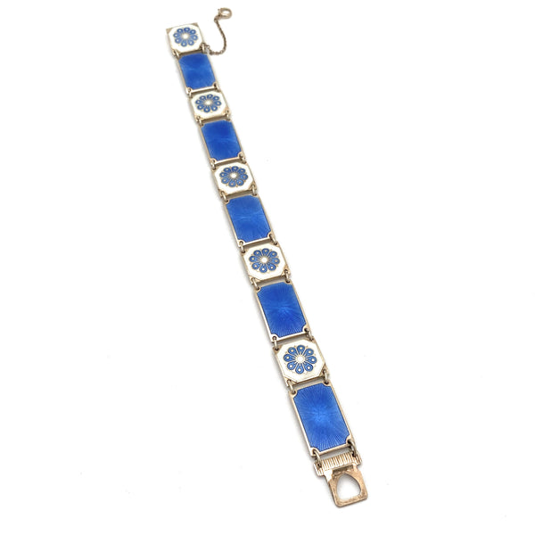 David-Andersen silver gilt & enamel bracelet ~ light blue