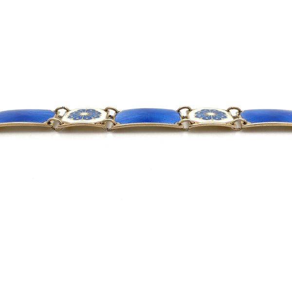 David-Andersen silver gilt & enamel bracelet ~ light blue