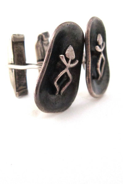 vintage Cortes Mexico sterling silver shadow box dancers cuff links