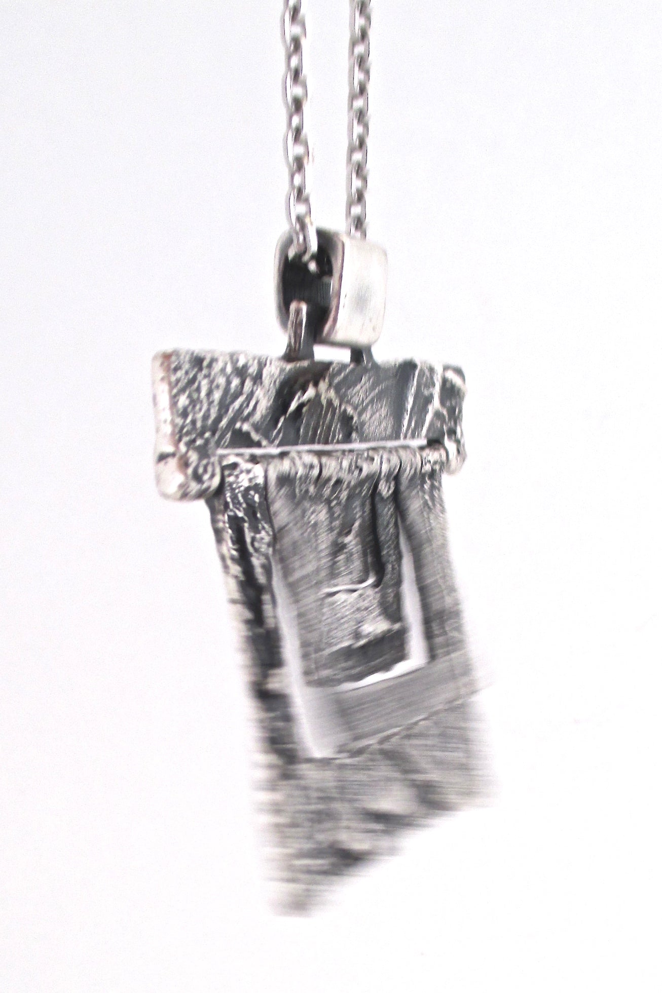 Guy Vidal large kinetic textured pewter pendant necklace