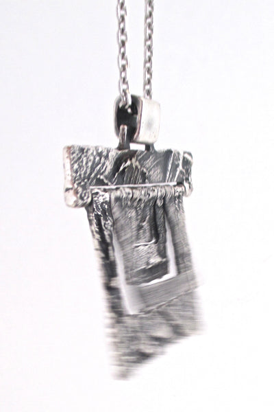 Guy Vidal large kinetic textured pewter pendant necklace