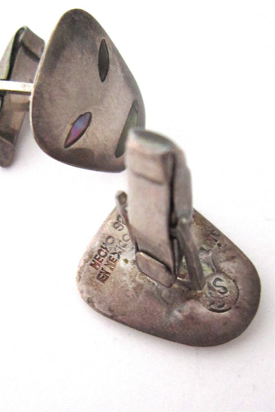vintage Taxco Mexico sterling silver masks cuff links