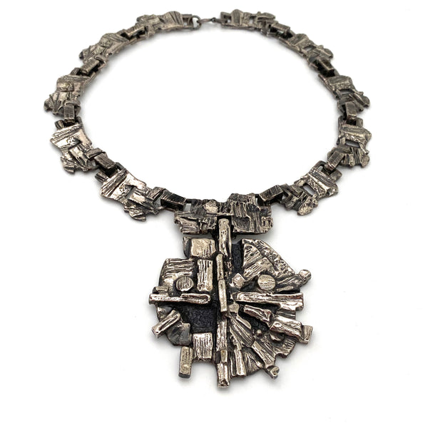 Robert Larin extra bold brutalist pewter necklace