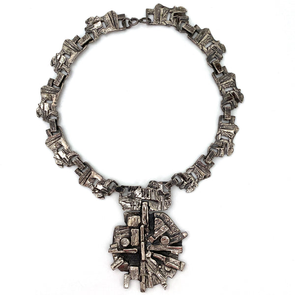 Robert Larin extra bold brutalist pewter necklace