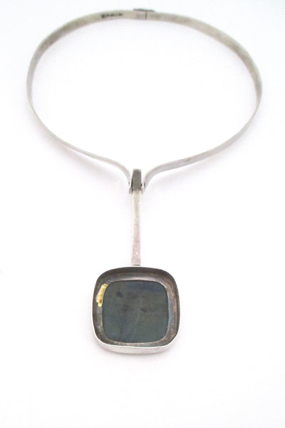 Kaunis Koru large silver & spectrolite collier by Olavi Wehmersuo