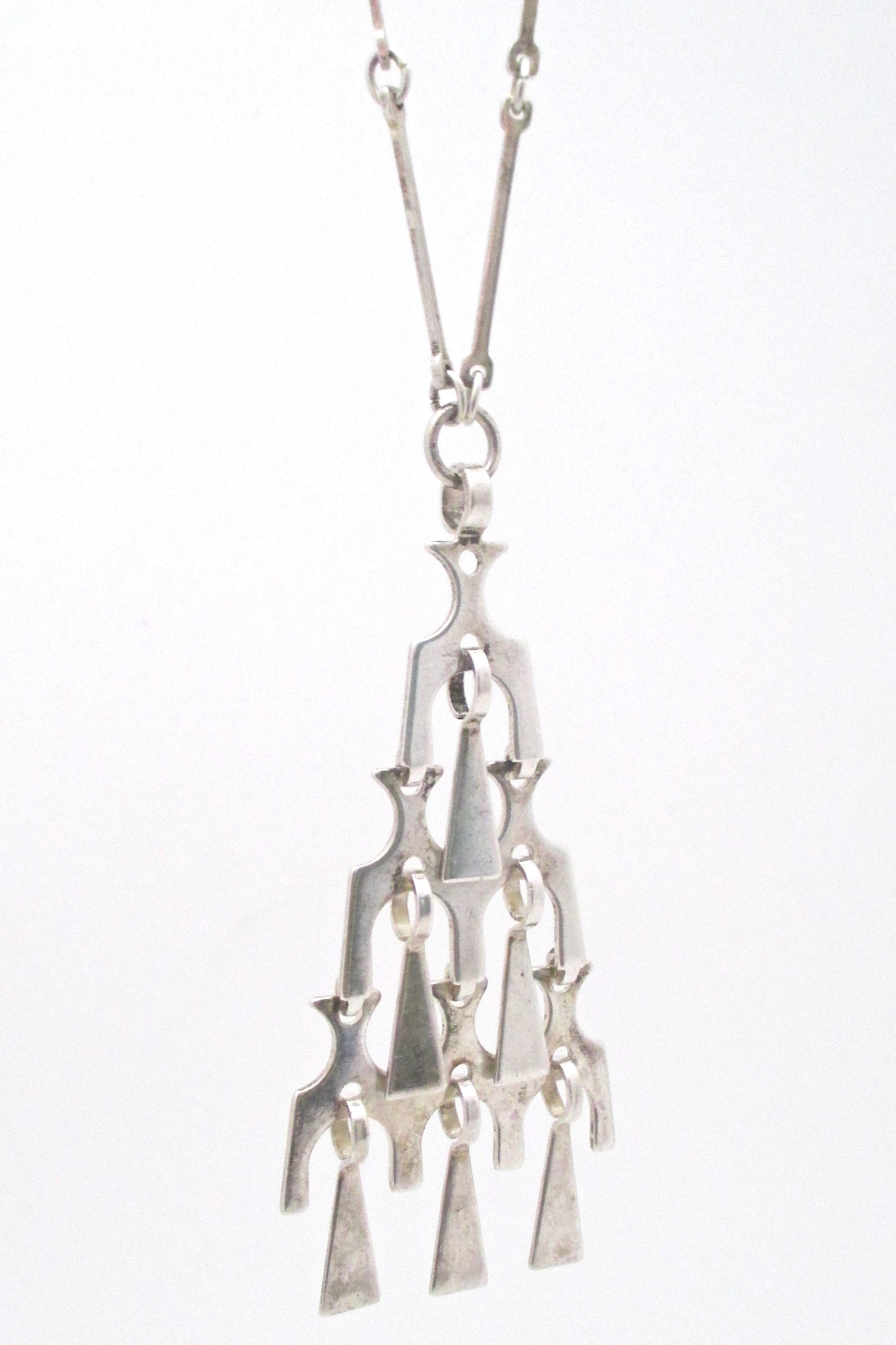 profile David Andersen Norway vintage Scandinavian Modern kinetic silver pendant necklace