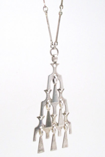 profile David Andersen Norway vintage Scandinavian Modern kinetic silver pendant necklace