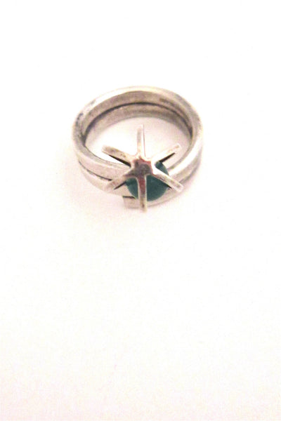 Elis Kauppi caged chrysoprase ring