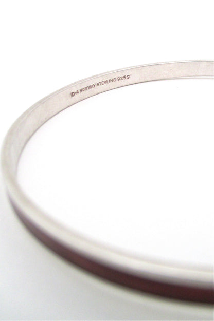 David-Andersen Norway vintage Scandinavian Modernist sterling silver & enamel red bracelet