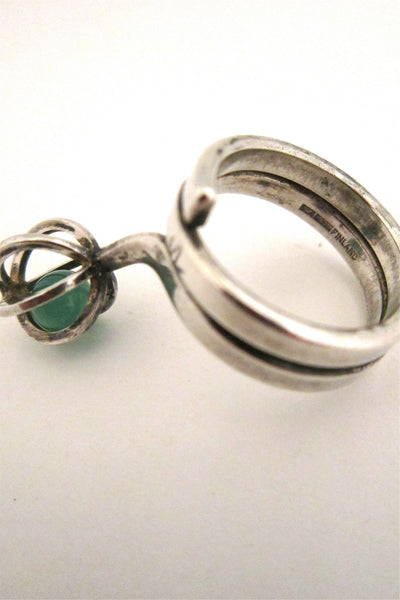 Elis Kauppi caged chrysoprase ring