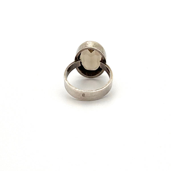 Niels From silver & faceted smoky quartz ring
