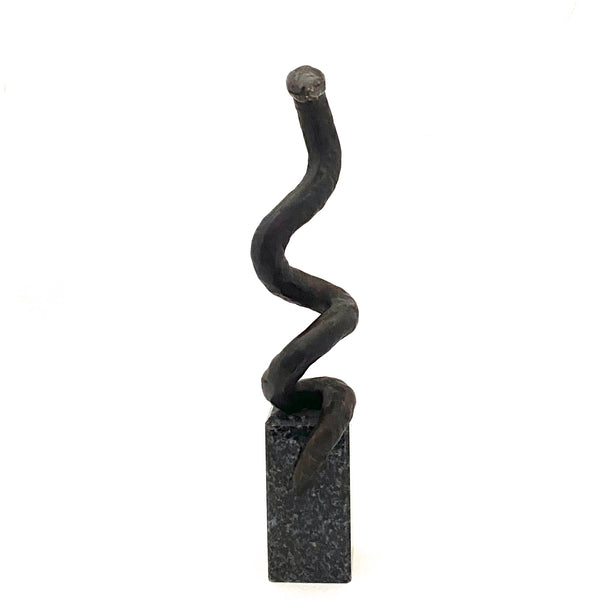 Michal Kubiak bronze serpent sculpture ~ granite base