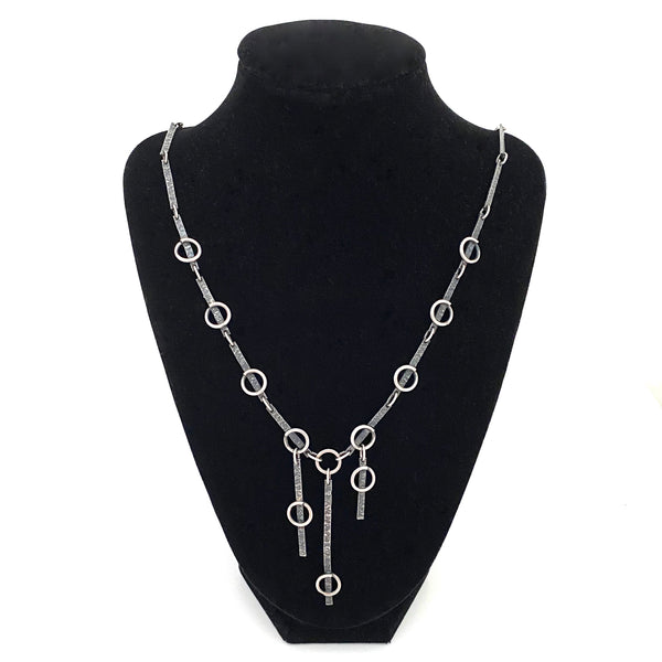 vintage hand wrought brutalist silver kinetic necklace ~ Spain