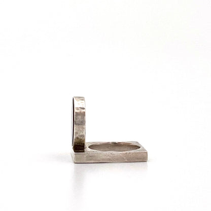vintage Modernist circle & square ring ~ London 1967