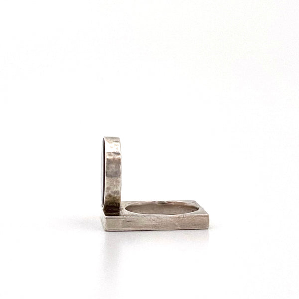 vintage Modernist circle & square ring ~ London 1967