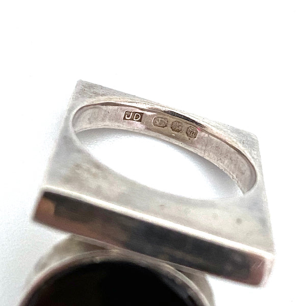 vintage Modernist circle & square ring ~ London 1967