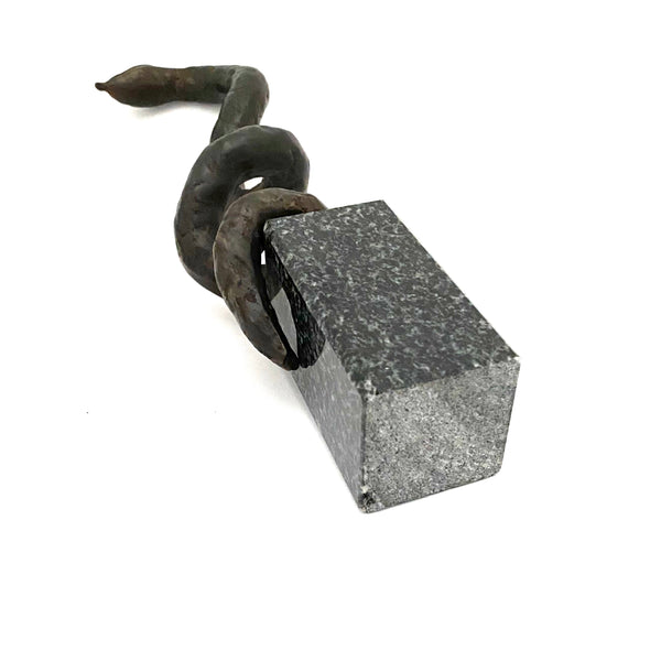 Michal Kubiak bronze serpent sculpture ~ granite base