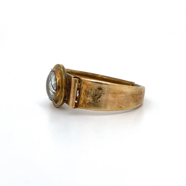 profile Rafael Alfandary Canada vintage brass clear glass clamper bracelet