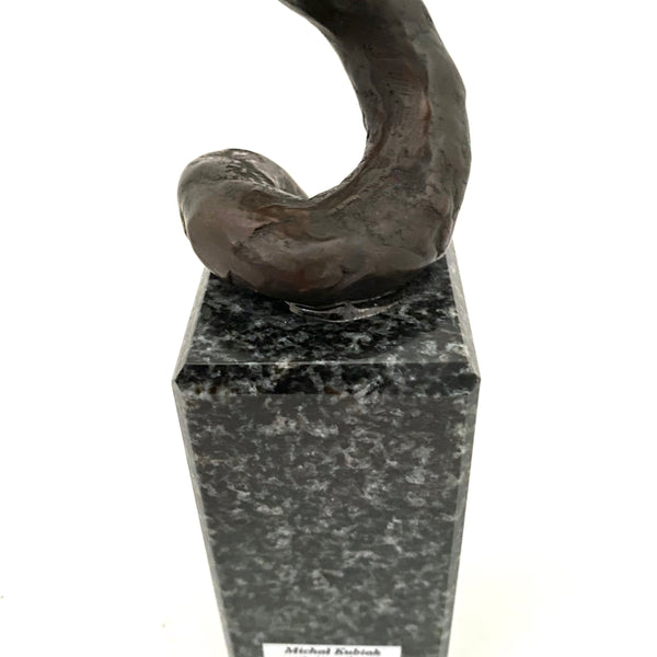 Michal Kubiak bronze serpent sculpture ~ granite base