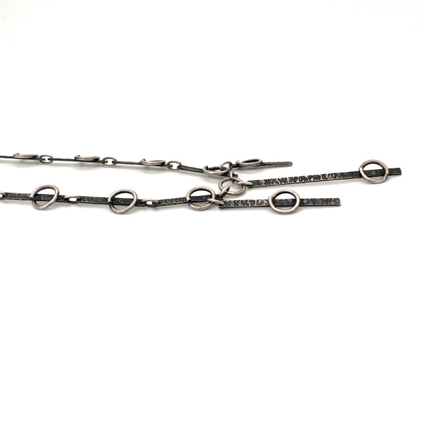 vintage hand wrought brutalist silver kinetic necklace ~ Spain