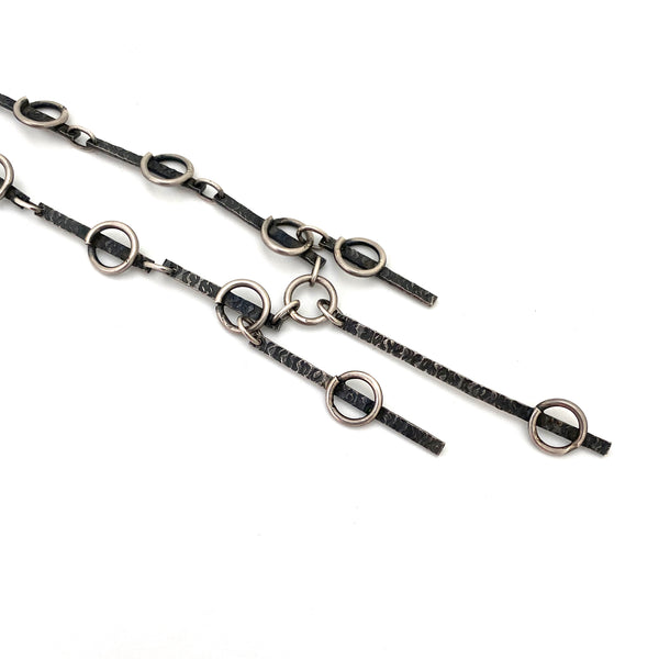 vintage hand wrought brutalist silver kinetic necklace ~ Spain