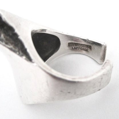 Poul Havgaard for Lapponia sculptural silver 'Balance' ring 1976