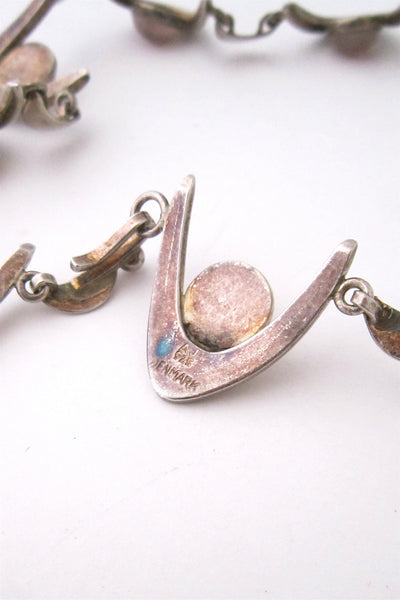 Arne Johansen rose quartz boomerang necklace
