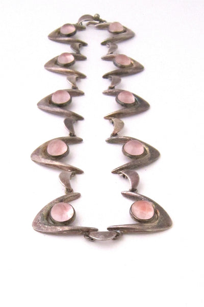 Arne Johansen rose quartz boomerang necklace