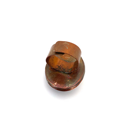 Rafael Canada copper oval ring ~ mirrored dark amber